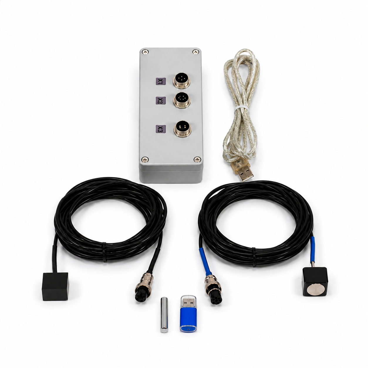 Balanset-1A OEM sin estuche, con módulo de medición, sensores y cables